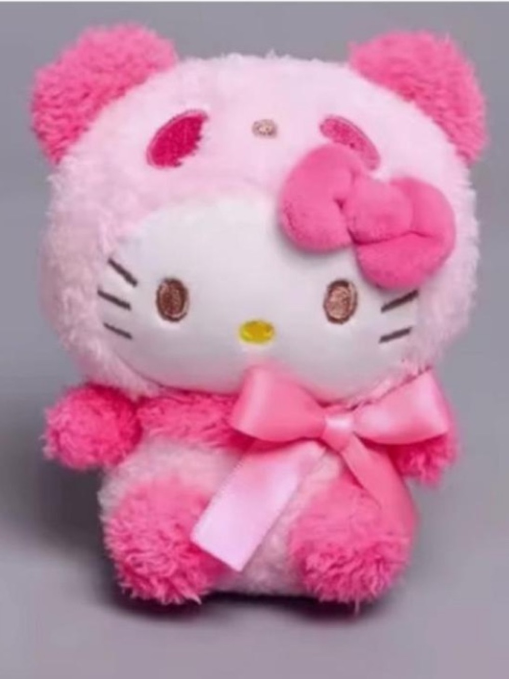 Hello Kitty Pink Panda Plushie Keychain with Bow